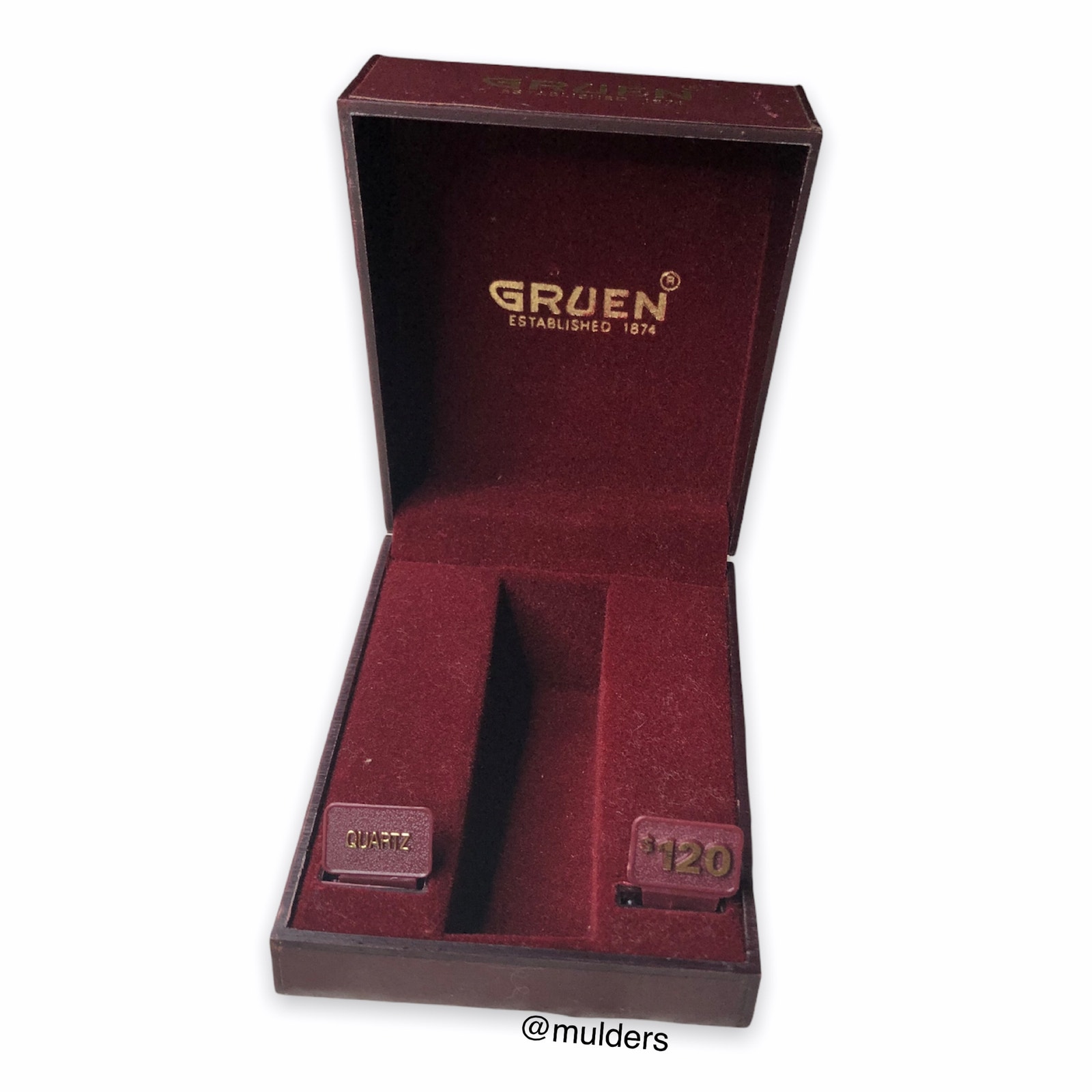 Vintage Gruen Red Original Wrist Watch Display Storage Box Case